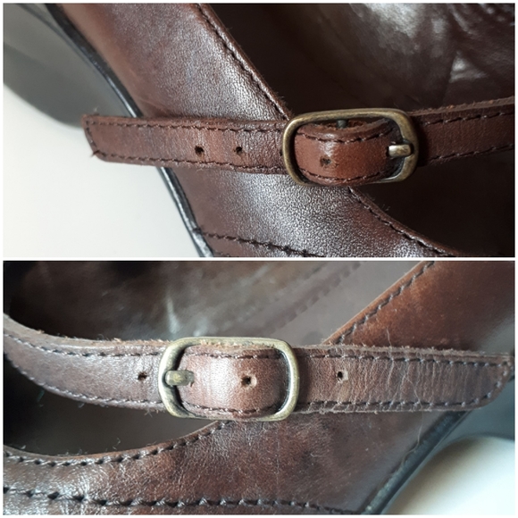 Aldo Leather Square Toe Wedge Heel Mary Jane Shoe - Picture 6 of 11